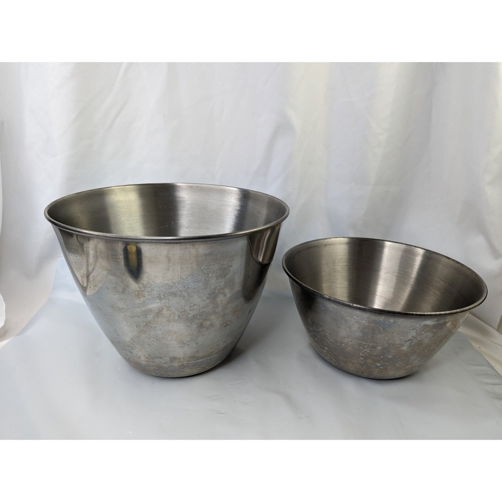 Sunbeam‎ Mixmaster Metal Mixing Bowl Set of 2 4 Inch 6.5 Inch Taiwan